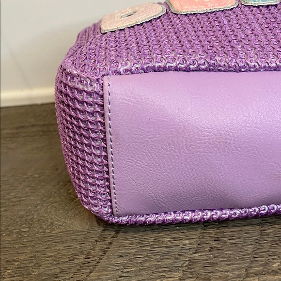 Miss Gwen's OMG Straw" BEACH" Accessory Pouch/Bag - Orchid/Purple - Picture 7 of 10